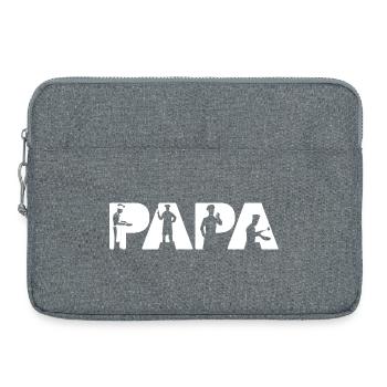 Papa Cuisinier Chef Silhouette Fierté de Paternité - Sacoche pour ordinateur portable 15 pouces - gris chiné - Devant