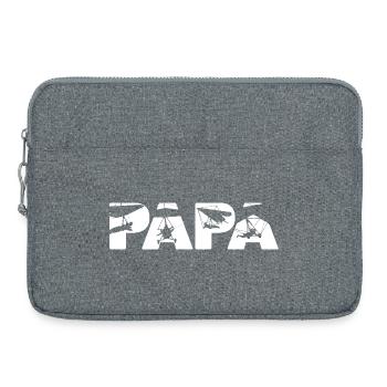 Papa Hangglider Pilot Musikalische Silhouette Slogan - Laptoptasche 15" - Grau meliert - Vorne