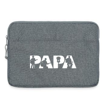 Papa Guitariste Silhouette du musicien acoustique - Sacoche pour ordinateur portable 15 pouces - gris chiné - Devant