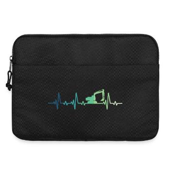 excavator construction site heartbeat excavator - Laptop bag 15" - black - Front