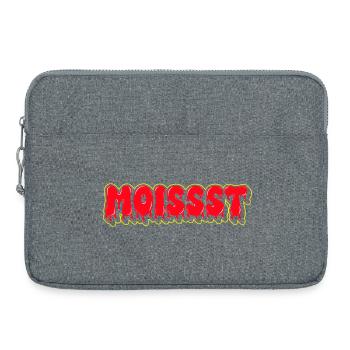 Moist Fat Font Wordmark - Laptop bag 15" - heather grey - Front