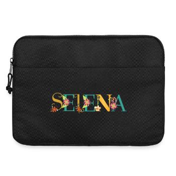 SELENA Name Art With Flowers Embroidered - Laptop bag 15" - black - Front