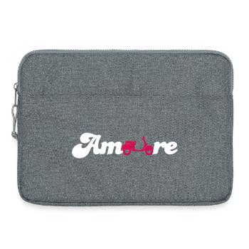 Amore Liebe Love Italien Fan Roller Schreibschrift - Laptoptasche 15" - Grau meliert - Vorne