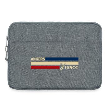 France - Angers - France - Flag - Stripes - Laptop bag 15" - heather grey - Front