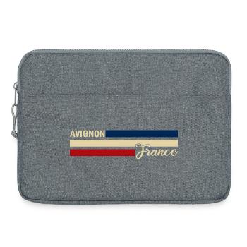 France - Avignon - Frankreich - Flagge - Streifen - Laptoptasche 15" - Grau meliert - Vorne