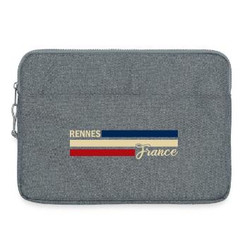 France - Rennes - France - Flag - Stripes - Laptop bag 15" - heather grey - Front