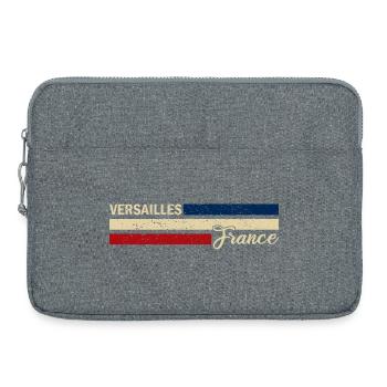 France - Versailles - France - Drapeau - Sacoche pour ordinateur portable 15 pouces - gris chiné - Devant
