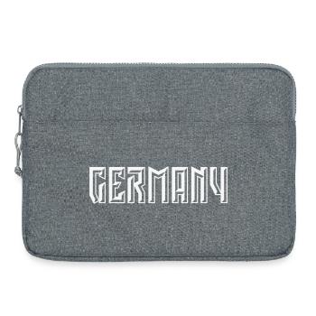 Germany Schriftzug (Relief / 3D / White) - Laptoptasche 15" - Grau meliert - Vorne
