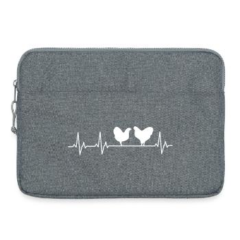 Fans de poulet - Coq - Coq - Poussins - Wyandotten - Sacoche pour ordinateur portable 15 pouces - gris chiné - Devant