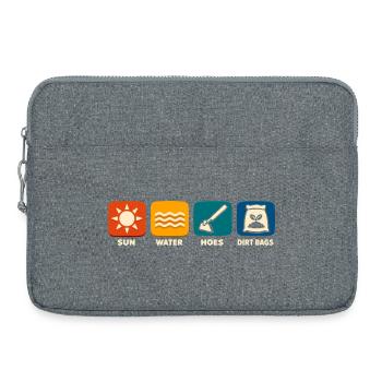 Soleil, Eau, Brossage, Jardinage Amusant - Sacoche pour ordinateur portable 15 pouces - gris chiné - Devant