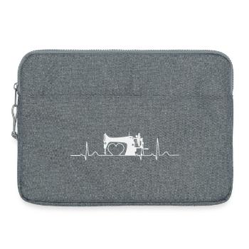 Sewing sewing machine heartbeat - Laptop bag 15" - heather grey - Front