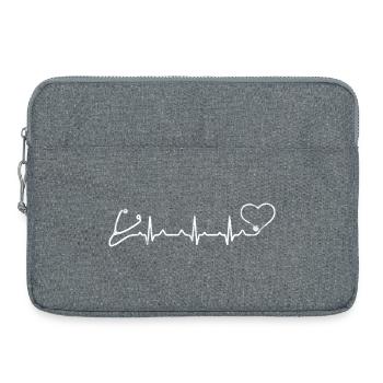 Stethoskop Herzschlag-Krankenschwester - Laptoptasche 15" - Grau meliert - Vorne