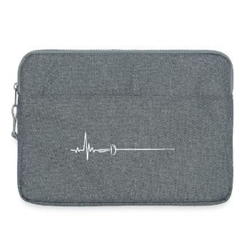 Degen Herzschlag Fechten Fechtsport Geschenk - Laptoptasche 15" - Grau meliert - Vorne