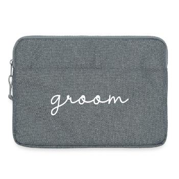 Bräutigam Cool Matching Paar Hochzeitsfeier Hochzeit - Laptoptasche 15" - Grau meliert - Vorne