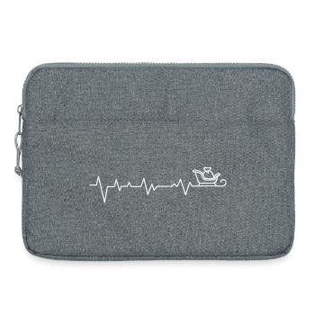 Teekanne Herzschlag Linie Kunst - Laptoptasche 15" - Grau meliert - Vorne