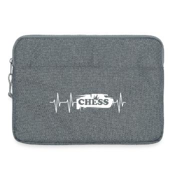 impulsion battement de coeur jeu d’échecs roi couronne icône - Sacoche pour ordinateur portable 15 pouces - gris chiné - Devant