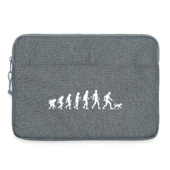 Évolution de l’homme et du chien - Sacoche pour ordinateur portable 15 pouces - gris chiné - Devant