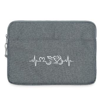 Battement de cœur de moto L’amour du vélo - Sacoche pour ordinateur portable 15 pouces - gris chiné - Devant