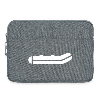 Bateau gonflable Pêcheur Bateau de carpe - Sacoche pour ordinateur portable 15 pouces - gris chiné - Devant