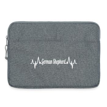 German Shepherd Heartbeat - Laptop bag 15" - heather grey - Front