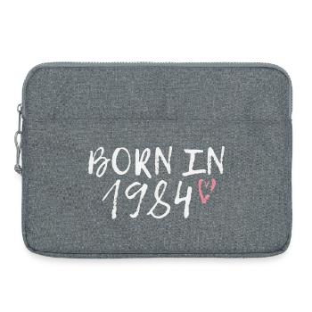 Né en 1984 écriture cœur - Sacoche pour ordinateur portable 15 pouces - gris chiné - Devant