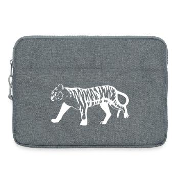 Tigre stylisé à imprimé animalier - Sacoche pour ordinateur portable 15 pouces - gris chiné - Devant