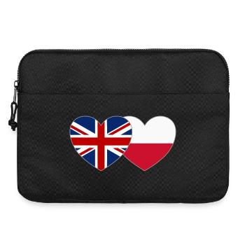 Great Britain Poland Flag Heart - Laptop bag 15" - black - Front