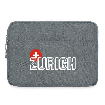 Zurich Wordmark with Swiss Crest - Laptop bag 15" - heather grey - Front