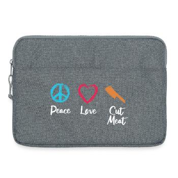 Peace, Love, Cutting Flesh - Laptop bag 15" - heather grey - Front