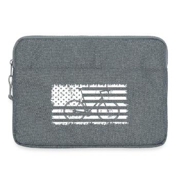 Bicycle American Flag - Laptop bag 15" - heather grey - Front