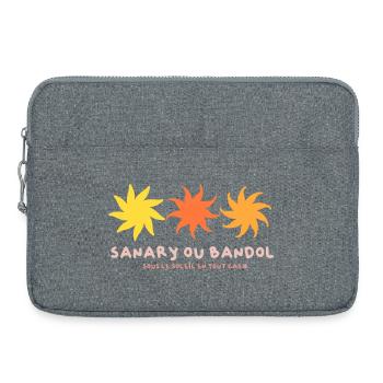 Sanary ou Bandol , sous le soleil en tout cas - Sacoche pour ordinateur portable 15 pouces - gris chiné - Devant