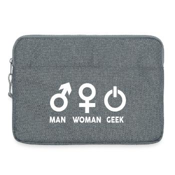 Inklusives Gender-Symbol-Printdesign - Laptoptasche 15" - Grau meliert - Vorne