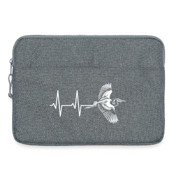 Bird in heartbeat design - Laptop bag 15" - heather grey - Front