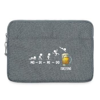 Freitag Wochenende Bierliebhaber Biertrinker - Laptoptasche 15" - Grau meliert - Vorne