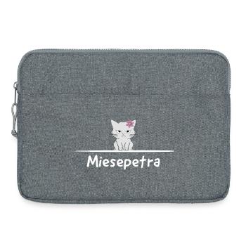 Miesepetra – Katzen Spruch Wortspiel Petra Peter - Laptoptasche 15" - Grau meliert - Vorne