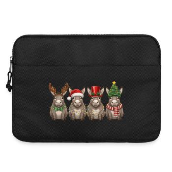 Lumières de Noël Âne Père Noël - Sacoche pour ordinateur portable 15 pouces - noir - Devant