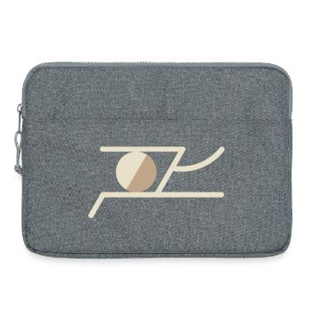 Abstraktes Symbol in warmen Erdtönen – Geometrisch - Laptoptasche 15" - Grau meliert - Vorne