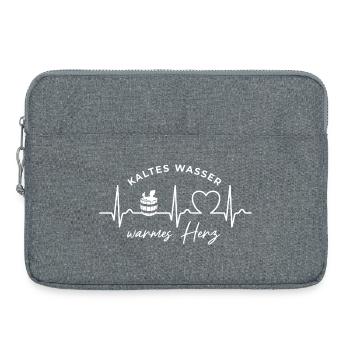 Kaltes Wasser, warmes Herz, Eisbaden, EKG, Puls - Laptop bag 15" - heather grey - Front