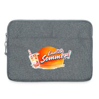 Finally Summer Sun Drink Graphic - Laptop bag 15" - heather grey - Front