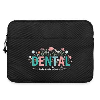 Floral Dental Assistant Dentist Woman - Laptop bag 15" - black - Front