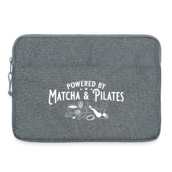 Matcha & Pilates: Dein tägliches Wellness-Duo - Laptoptasche 15" - Grau meliert - Vorne