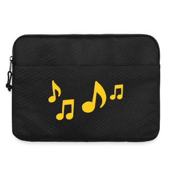 Yellow Musical Notes Contrast - Laptop bag 15" - black - Front