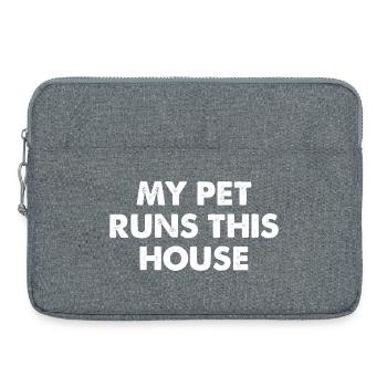 Mon animal de compagnie tient cette maison - Sacoche pour ordinateur portable 15 pouces - gris chiné - Devant