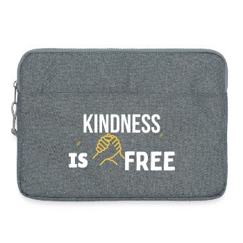 La gentillesse est gratuite – T-shirt minimaliste poignée de main dorée - Sacoche pour ordinateur portable 15 pouces - gris chiné - Devant