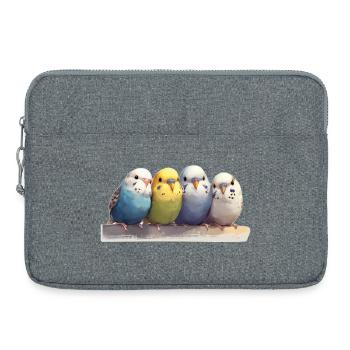 Wellensittiche - Laptoptasche 15" - Grau meliert - Vorne