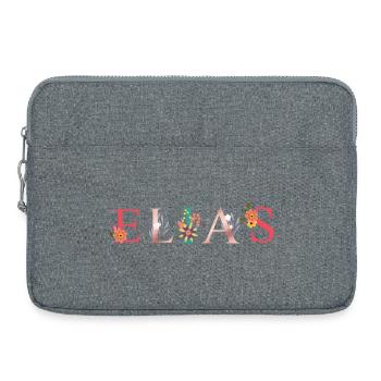 ELIAS Name Art With Flowers Embroidered - Laptop bag 15" - heather grey - Front
