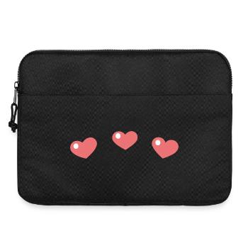 Pastellherzen mit einem schlanken Muster - Laptoptasche 15" - Schwarz - Vorne
