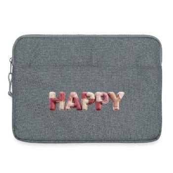 Happy Motiv für Frauen Männer Typo Fans - Laptoptasche 15" - Grau meliert - Vorne
