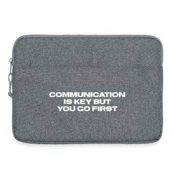 Communication is key but you go first - Laptop bag 15" - heather grey - Front