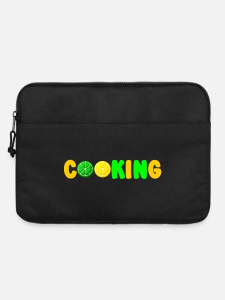 Limetten-Limetten-Kochschürze - Laptoptasche 15" - Schwarz